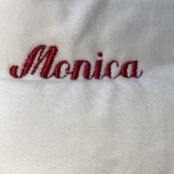 Pottery Barn Monica Mini Velvet Holiday Jester Elf Stocking Monogrammed Xmas - Picture 2 of 10